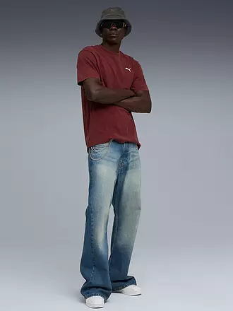 PUMA | T-shirt da uomo ESS ELEVATED Relaxed Wash | dunkelrot